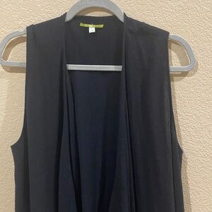 Black long sweater vest